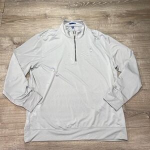 Stitch Sweater Mens XL Gray Quarter Zip Golf Pullover 90% Polyester Spandex